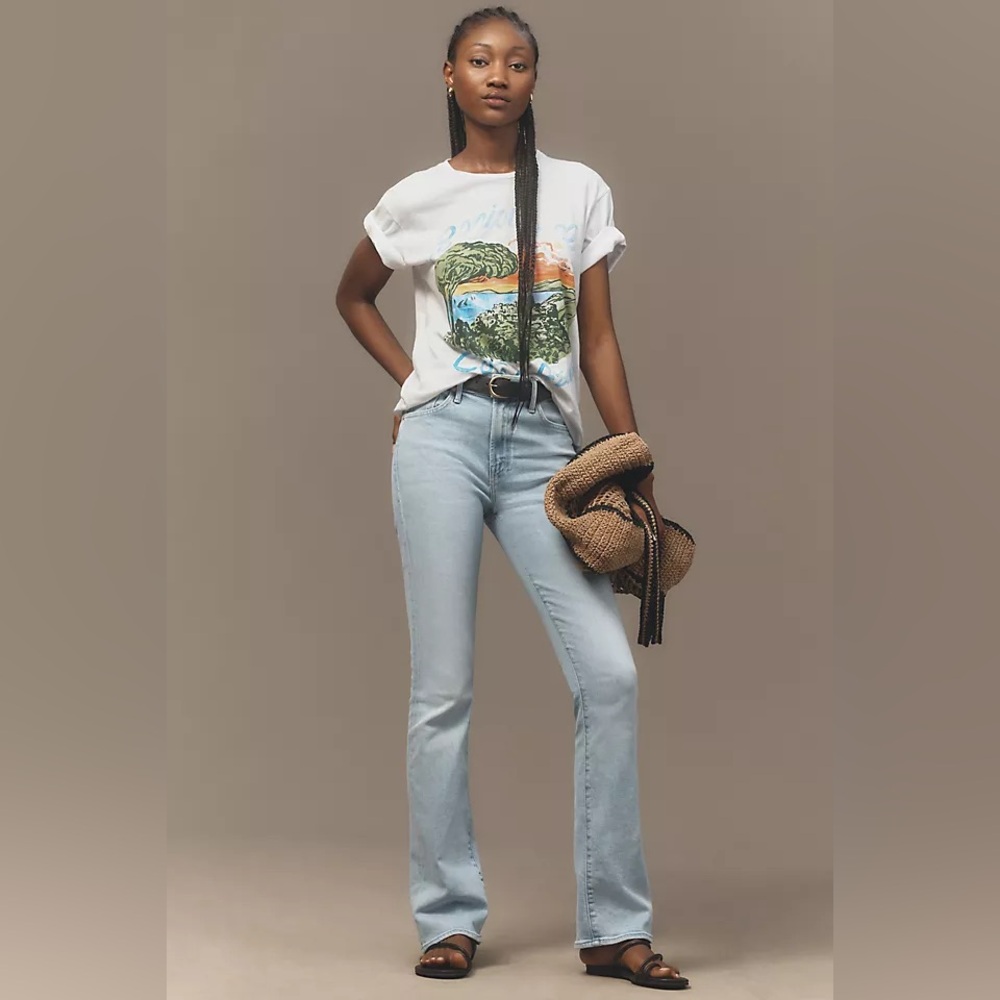 MOTHER The Insider Sneak High-Rise Flare Jeans Anthropologie